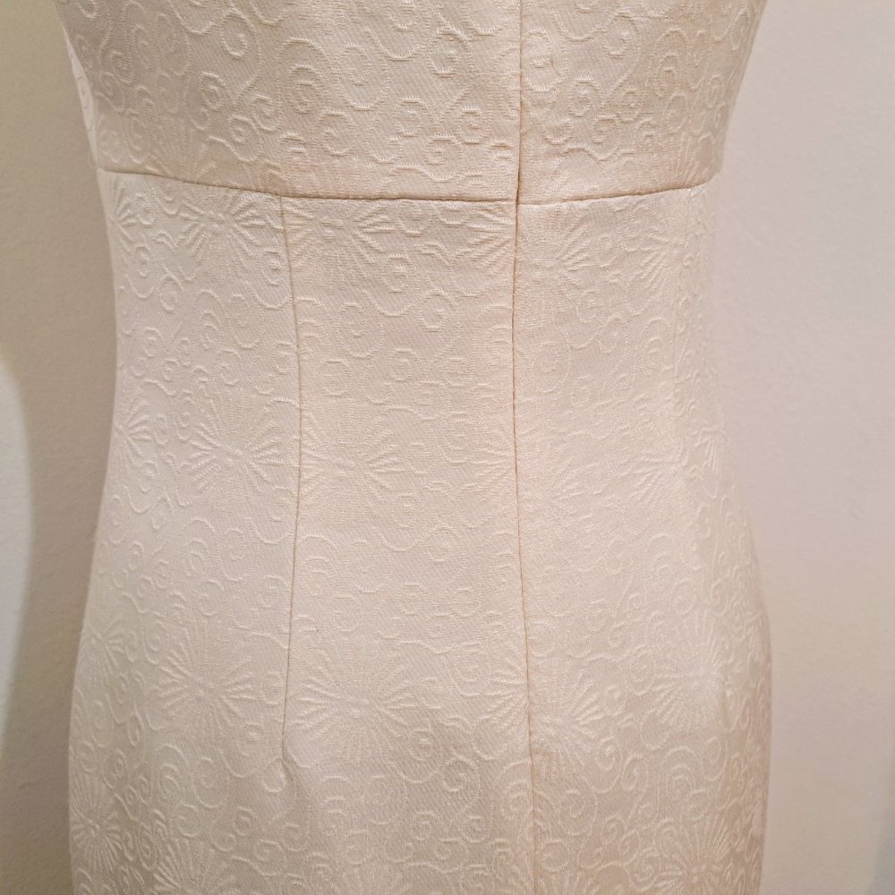 Taylor Embroidered Dress Sheath Style Sleeveless Cream Size 8 - Picture 5 of 13
